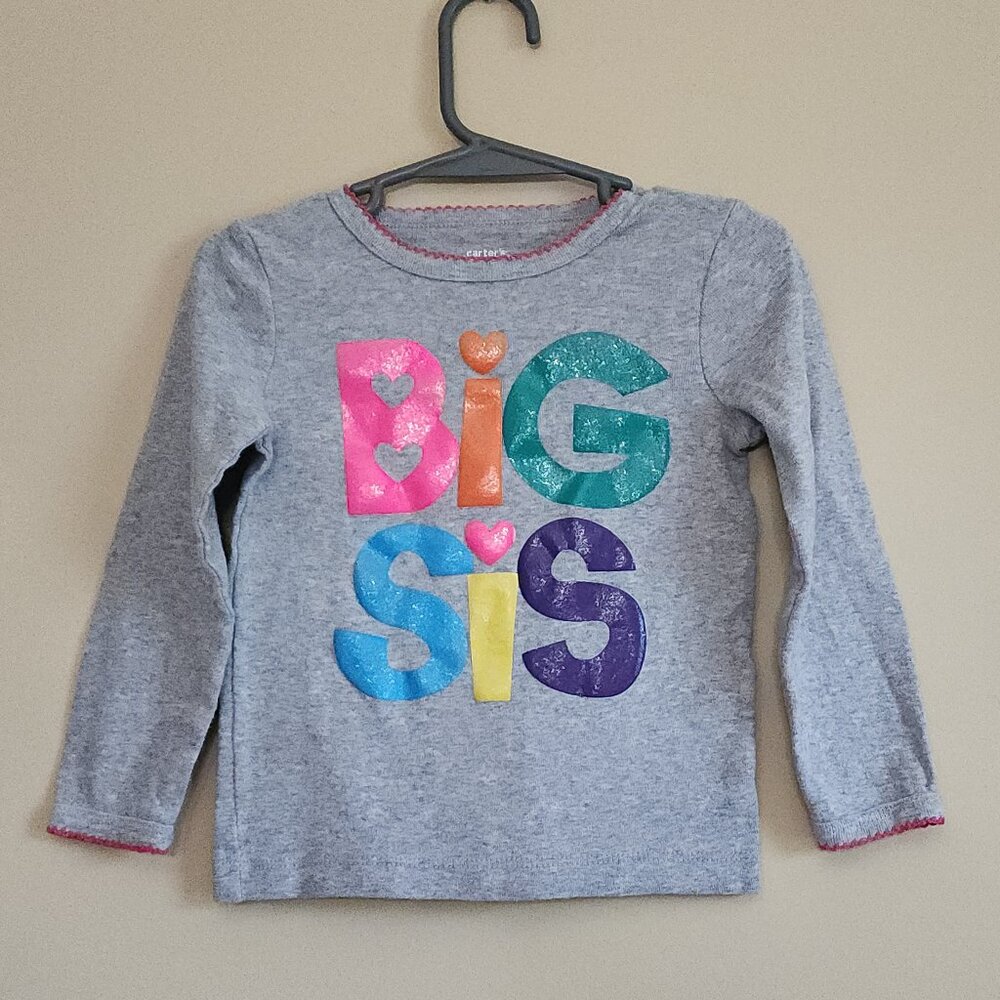 Carters Big Sis Long Sleeve Shirt. Size 3T